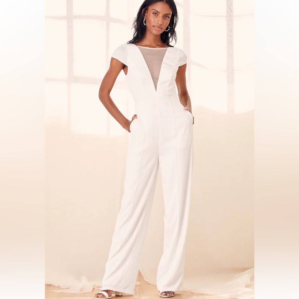 White bridal jumpsuit